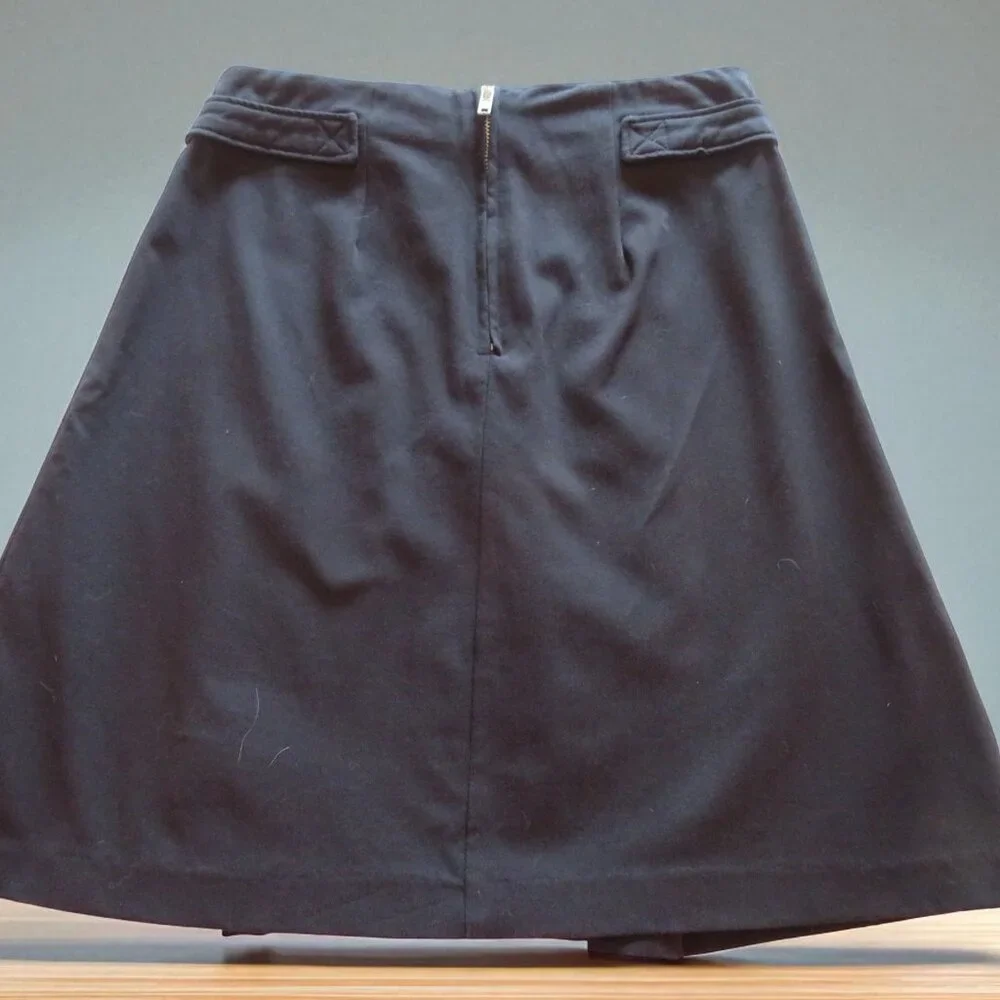 Modcloth Women's Black A-Line Skirt, Front Pleats, Size 0,  NWOT - Picture 6 of 10